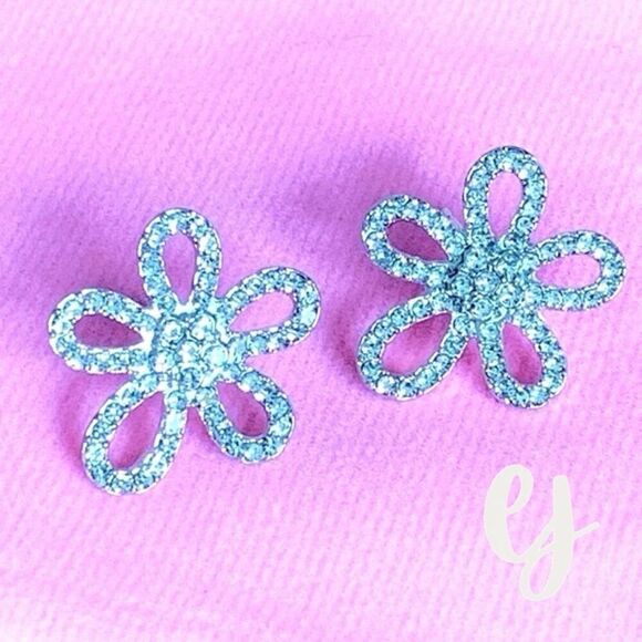 Brilliant Crystal Blossom Stud Earrings - Picture 3 of 8